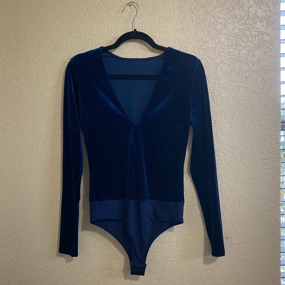 Blue velvet bodysuit